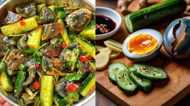 食谱：黄瓜拌皮蛋