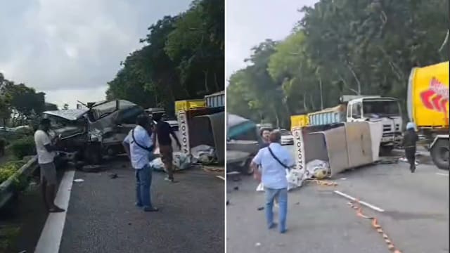 实里达快速公路发生连环车祸 五人送院