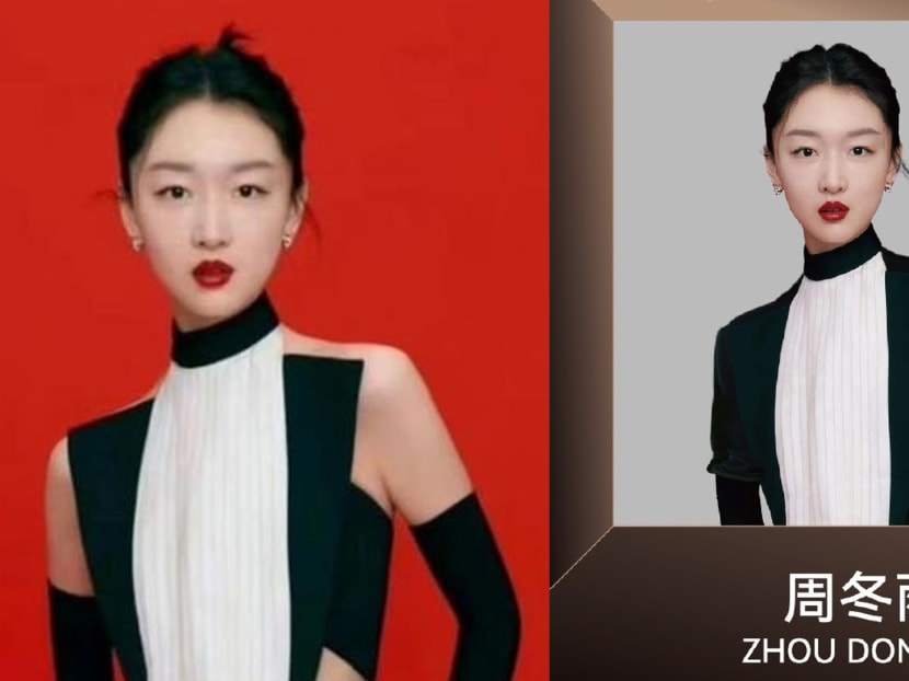 Too much skin? Pics of Chinese stars Zhou Dongyu and Yu Shi edited to make them look more covered up for Golden Rooster Awards