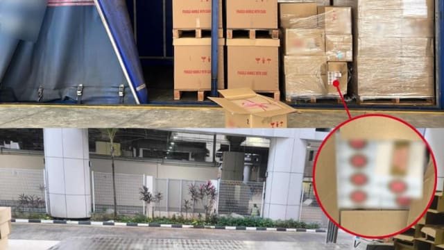 一辆罗厘企图走私漏税香烟进入我国 被移民局人员识破