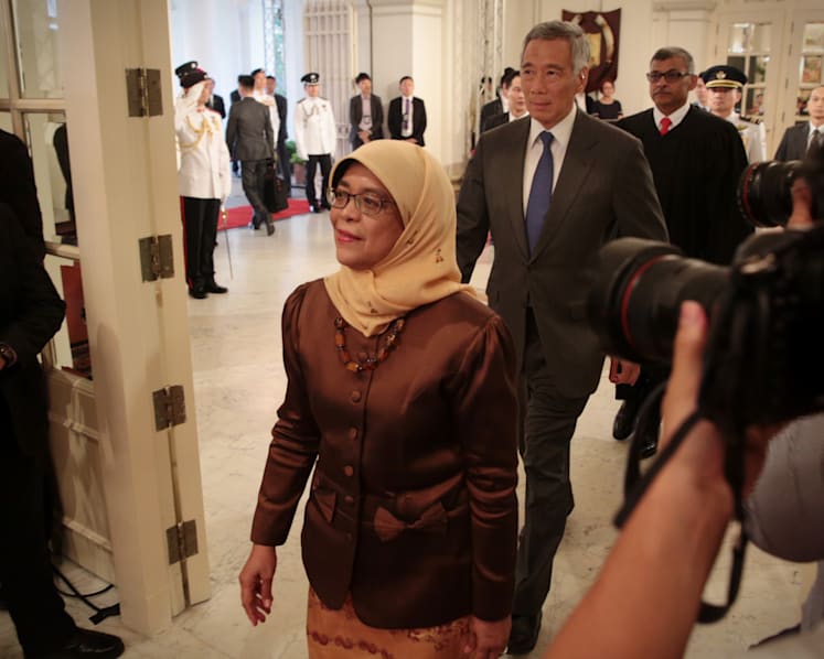 Newly sworn-in President Halimah Yacob pledges to uphold multi-racialism, meritocracy, stewardship