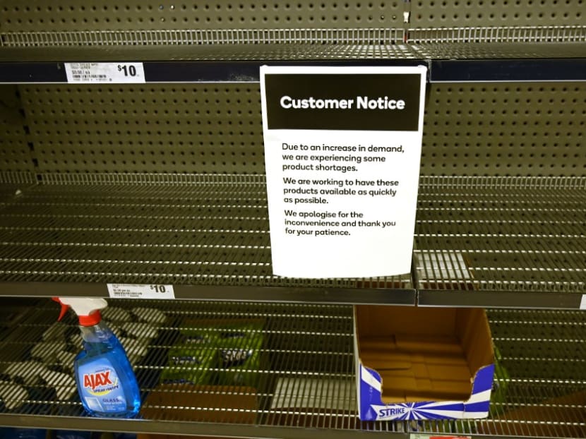 Australia's biggest supermarket announced a limit on hand sanitisers and toilet paper purchases after the global spread of coronavirus sparked a spate of panic buying Down Under. Australia's biggest supermarket announced a limit on hand sanitisers and toilet paper purchases after the global spread of coronavirus sparked a spate of panic buying Down Under.