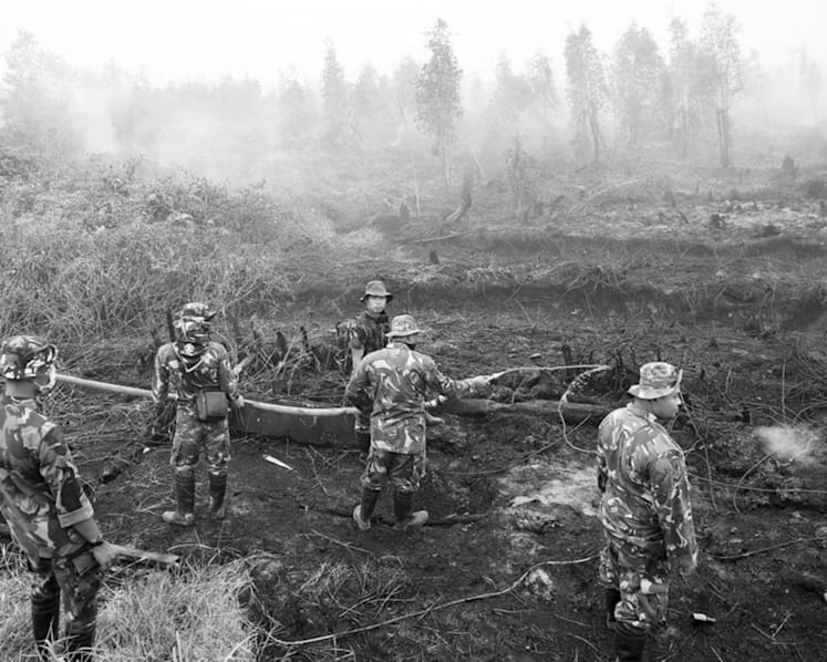 Fighting of fires must continue under blue skies