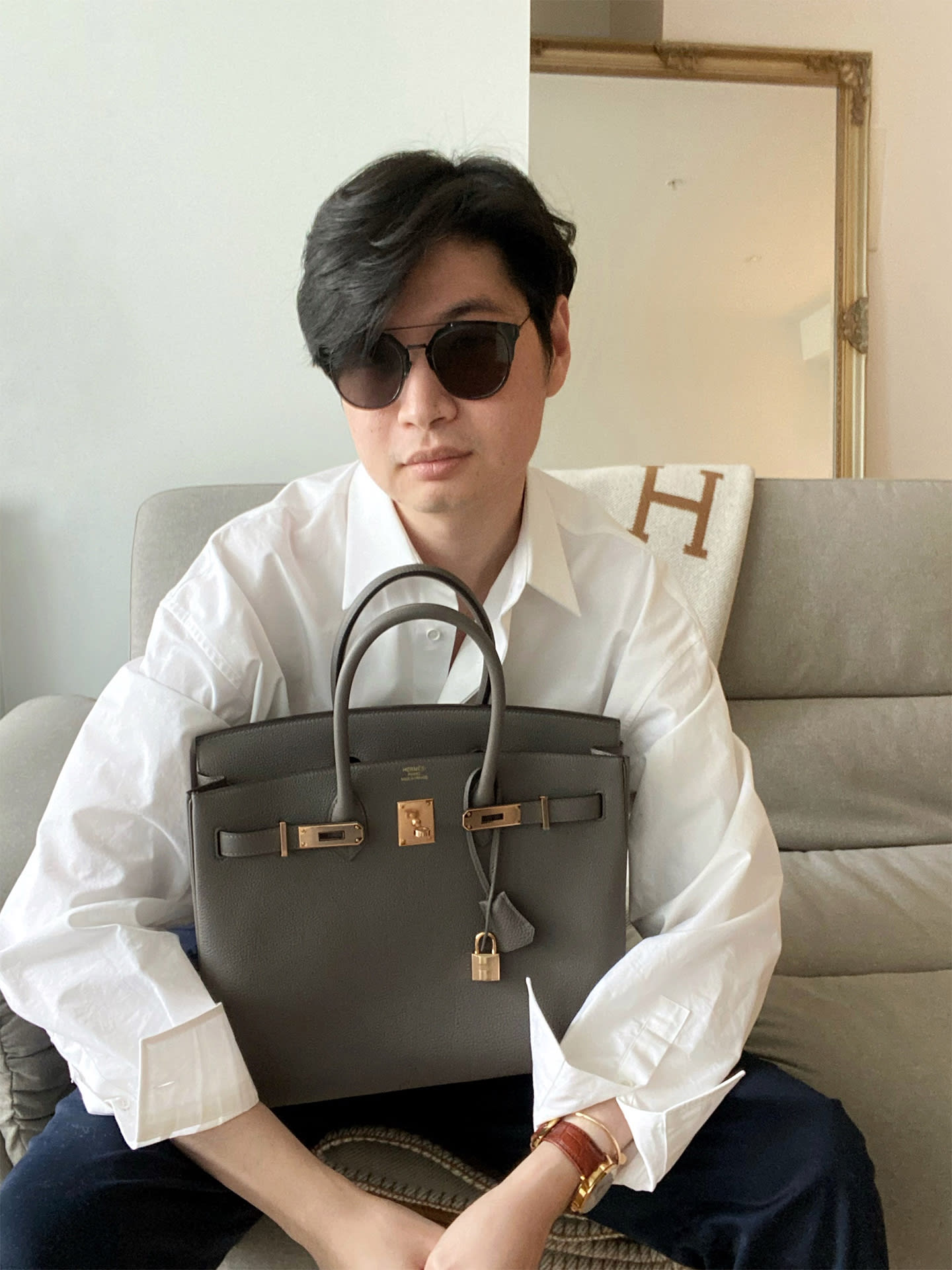 Man with handbag clearance