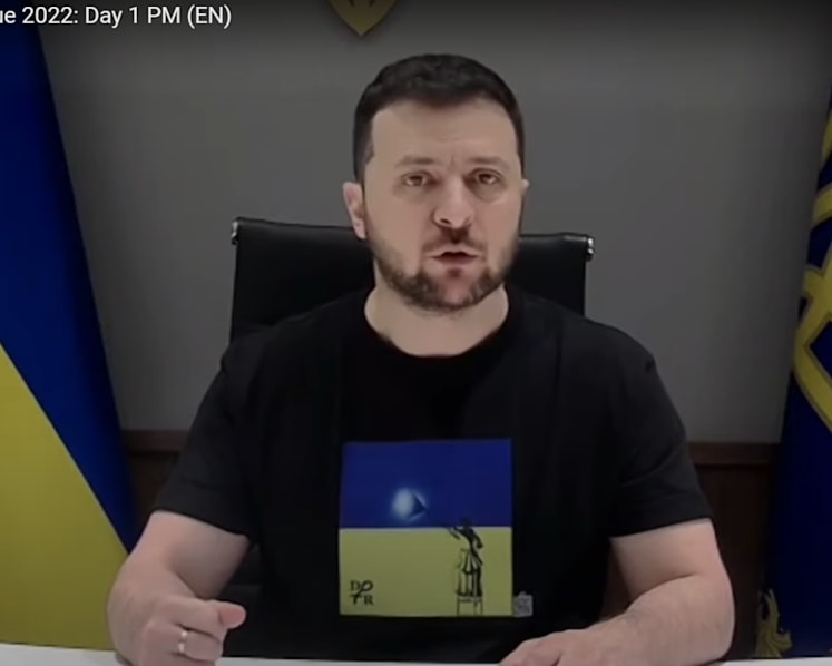 Zelenskyy wears T-shirt with NFT designed by S'porean girl during virtual speech at Shangri-La Dialogue