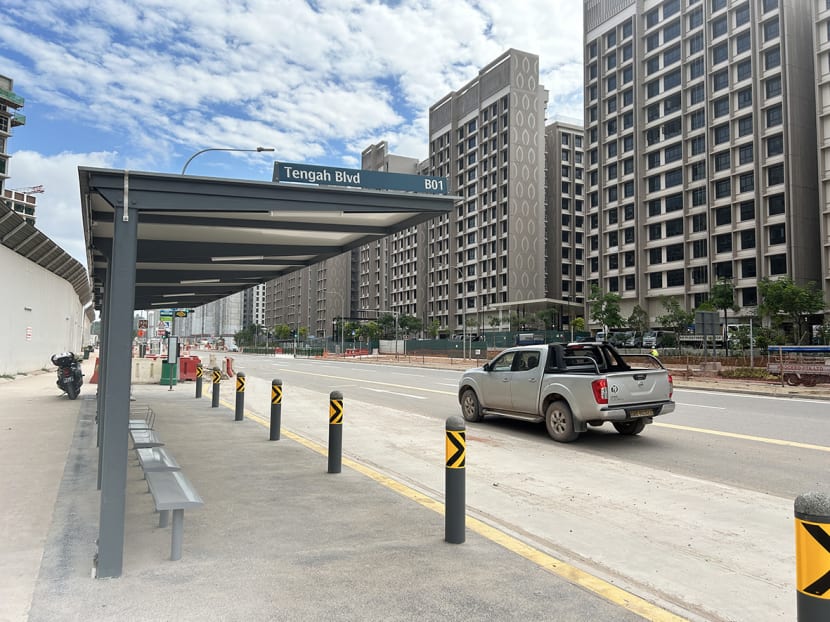 A new bus stop along Tengah Boulevard, Feb 1, 2024. A new bus stop along Tengah Boulevard, Feb 1, 2024.