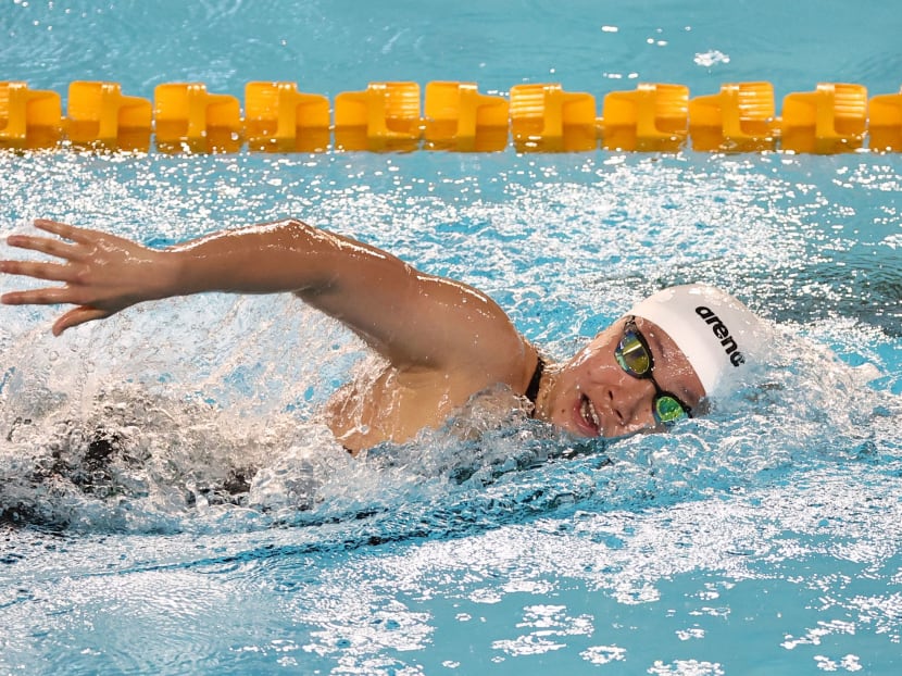 Singapore's Gan Ching Hwee in action on her way to winning gold in the women's 1,500m freestyle.
