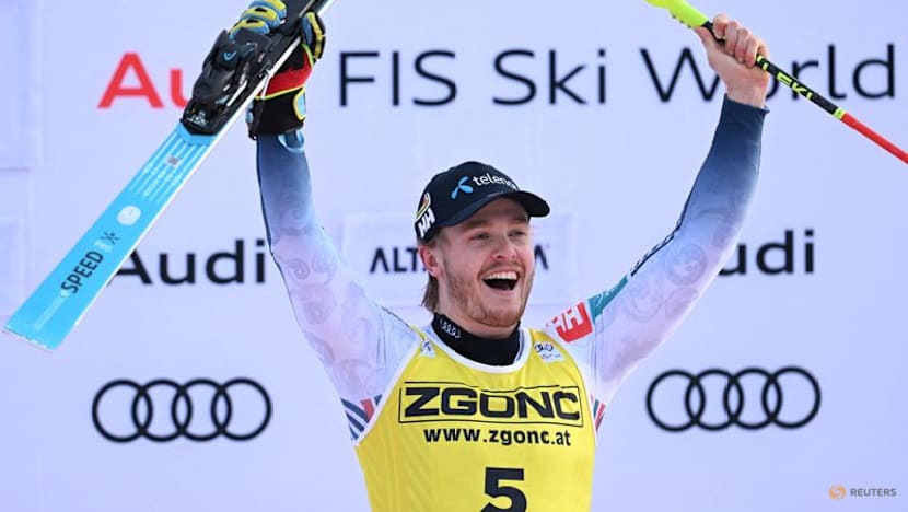 Alpine skiing-Norway's McGrath wins men's slalom in Alta Badia