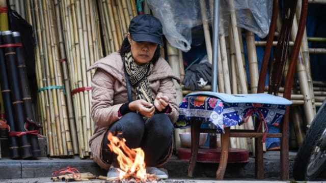 越南多地气温骤降 最低温摄氏4度 