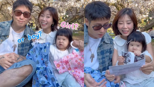 该保护妹妹还是弟弟？郑可心日本樱花树下揭晓二胎性别！