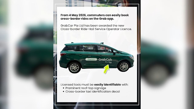 GrabCar获颁本地首个 电召跨境德士服务运营执照