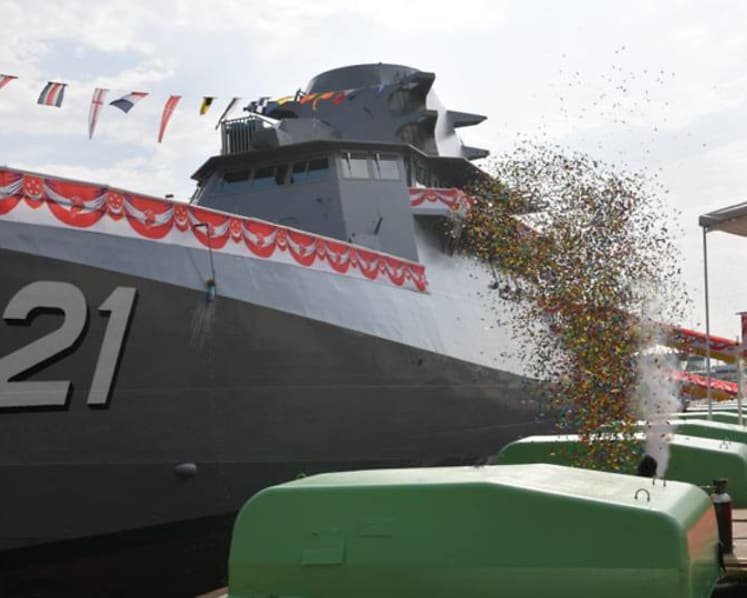 Singapore Navy launches seventh Littoral Mission Vessel Dauntless