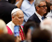 In fiery speech, Pope Leo says 'Enough to war!'