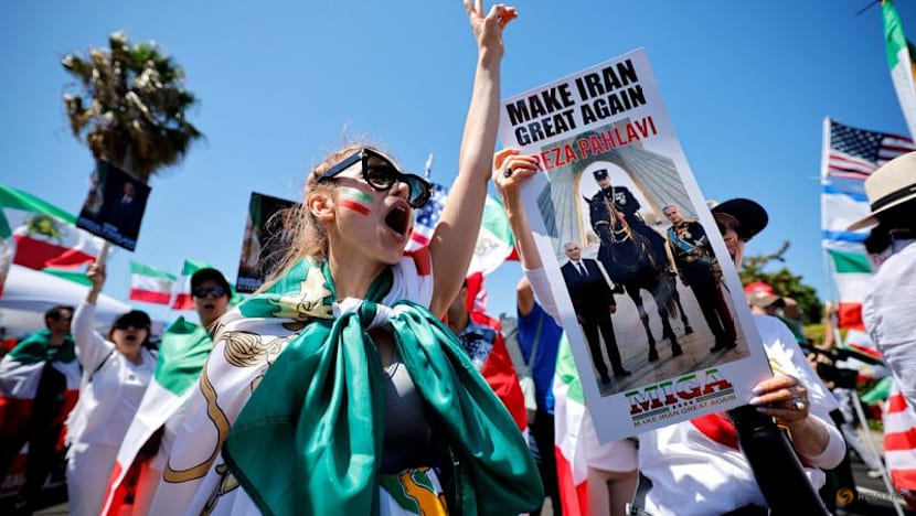 Iranian American protesters gather as soccer team prepare for World Cup opener