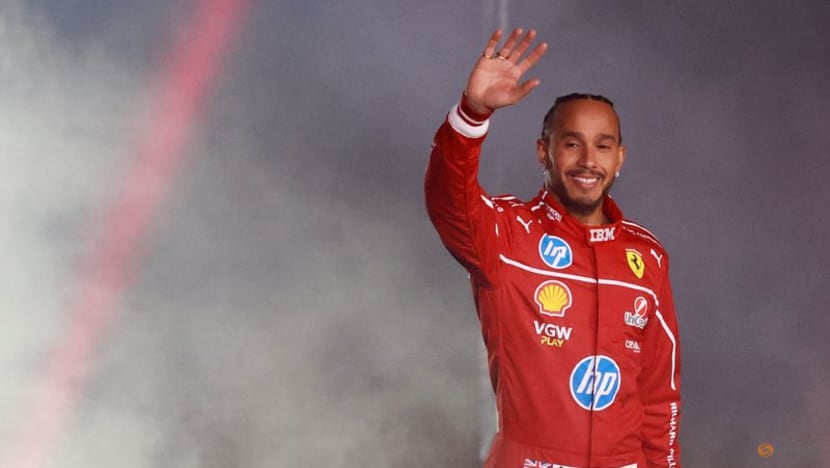 Hamilton steps out in red at unprecedented 10 team F1 launch