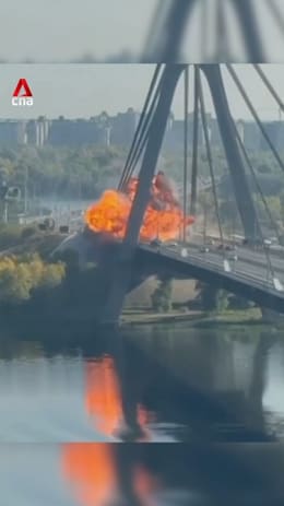 Eyewitness video captures Russian drone strike on Kyiv bridge