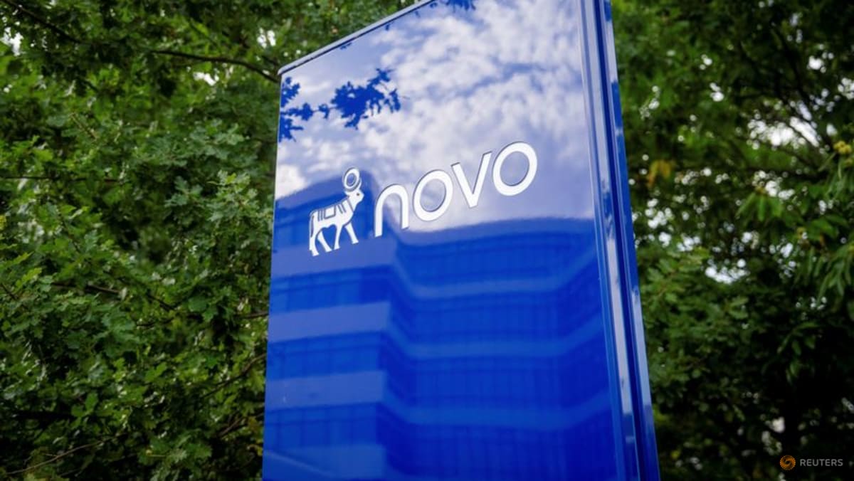 Novo gets a new sign after the employee event at town hall at Novo, in Bagsvaerd, Denmark, September 15, 2026. Ritzau Scanpix/Mads Claus Rasmussen via REUTERS