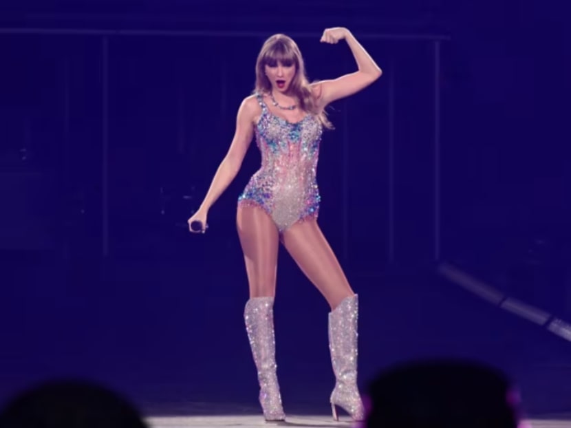 Taylor Swift performing the first of six shows for the Singapore leg of The Eras Tour at the National Stadium on March 2, 2024.