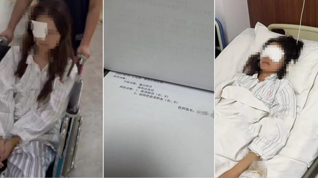 女子在景区玩漂流 遭人高压水枪射眼睛惨失明