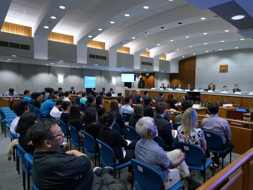 The Parliamentary Select Committee on Deliberate Online Falsehoods at a public hearing in March 2018. Its report may best be assessed by seeing if its stated four desired outcomes can be arrived at via its 22 recommendations to Parliament, say the authors.