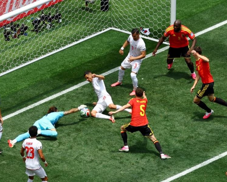 Beiranvand heroics help Iran hold 10-man Belgium to goalless draw