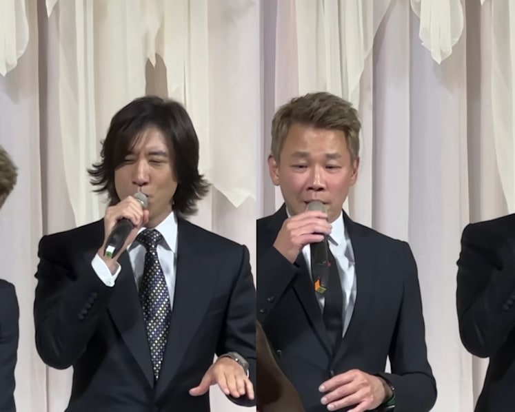 Wang Leehom and David Tao singing Forever Love at a wedding has netizens rolling their eyes