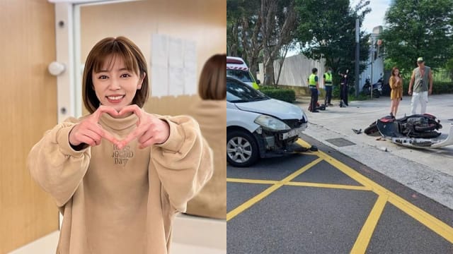 开车时与摩托车相撞　王瞳照X光诊断胸挫伤