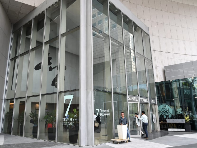 The office building entrance where the Swiss bank BSI is located taken on May 24. Photo: AFP
