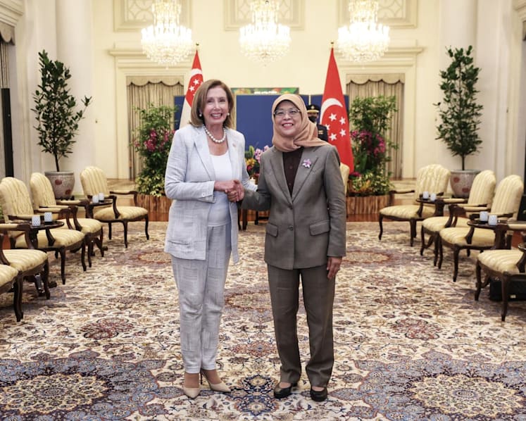 Visiting US Speaker Nancy Pelosi meets Singapore leaders