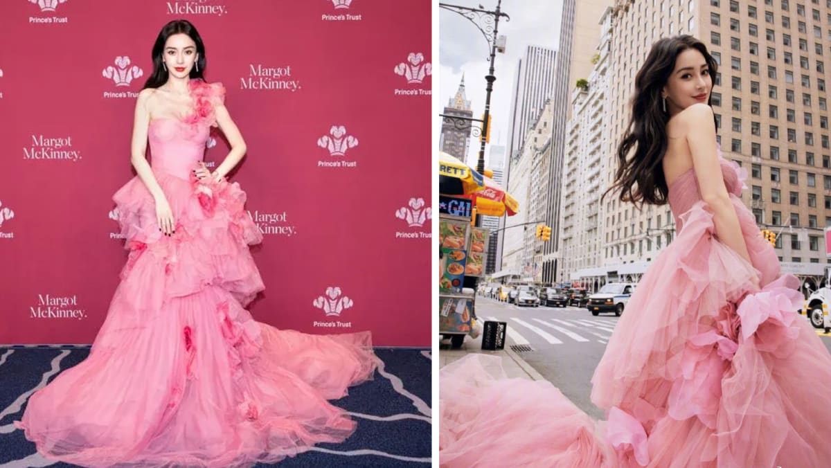 angelababy pink dress Angelababy promotes perfume in Beijing[1]- Chinadaily.com.cn
