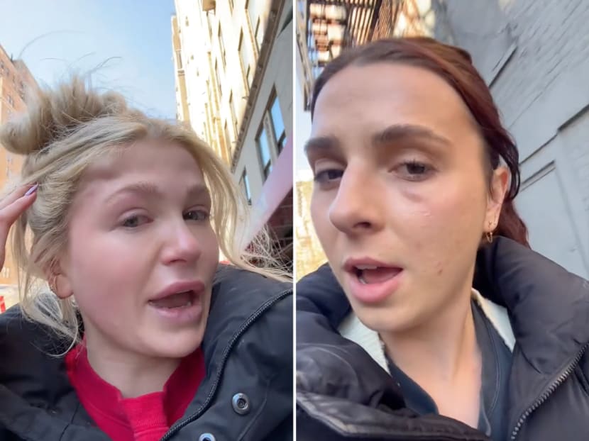 Ms Halley Kate Mcgookin (pictured left) and Ms Mikayla Toninato (right) are among several women on TikTok who shared their experiences of being randomly punched by strangers in New York City.