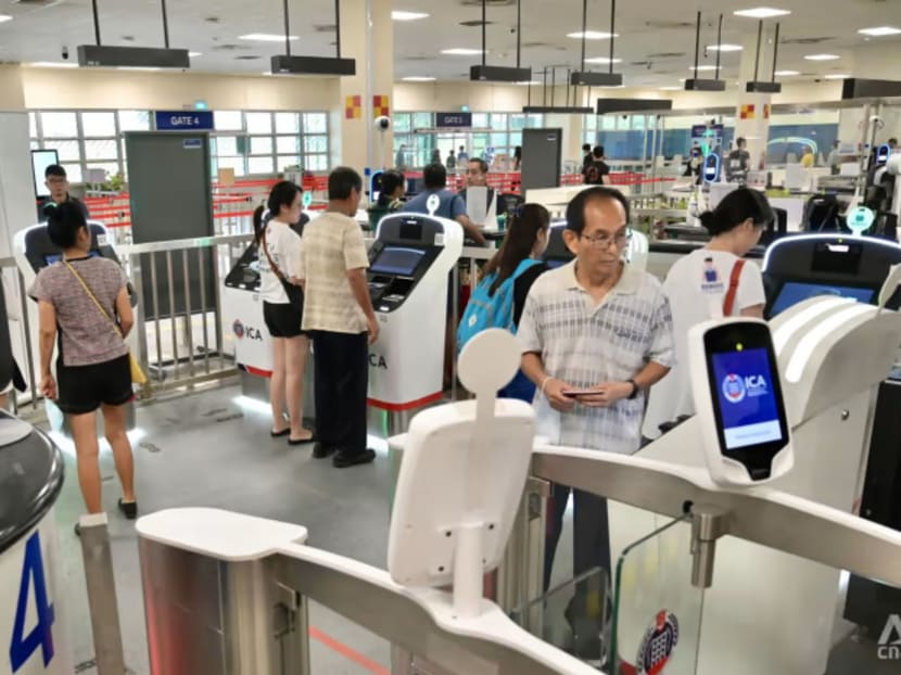 New self-clearance immigration kiosks, the first of its kind at Singapore’s checkpoints, at Woodlands Train Checkpoint on June 14, 2023. New self-clearance immigration kiosks, the first of its kind at Singapore’s checkpoints, at Woodlands Train Checkpoint on June 14, 2023.