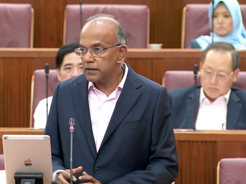 A file photo of Law and Home Affairs Minister K Shanmugam in Parliament. A file photo of Law and Home Affairs Minister K Shanmugam in Parliament.