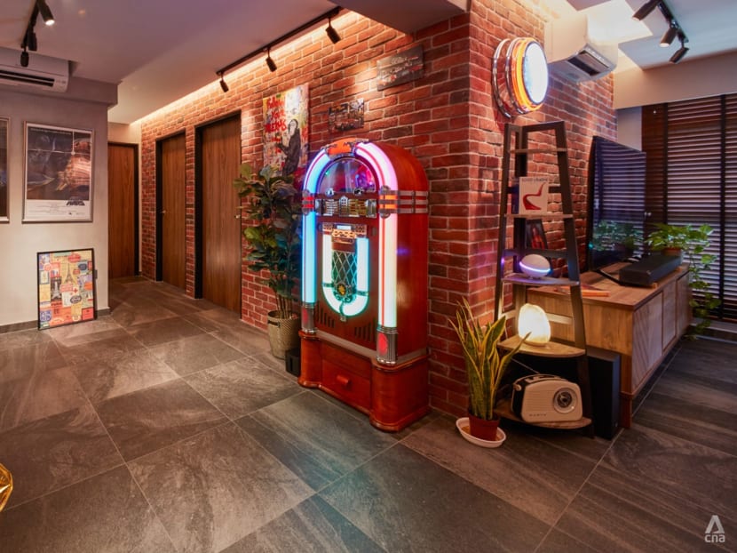 A 1,054 sq ft BTO flat that looks like a retro American diner &ndash; with a jukebox