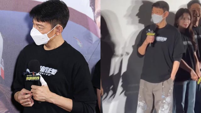 演唱会踩空摔倒　刘德华宣传电影拇指仍包着纱布
