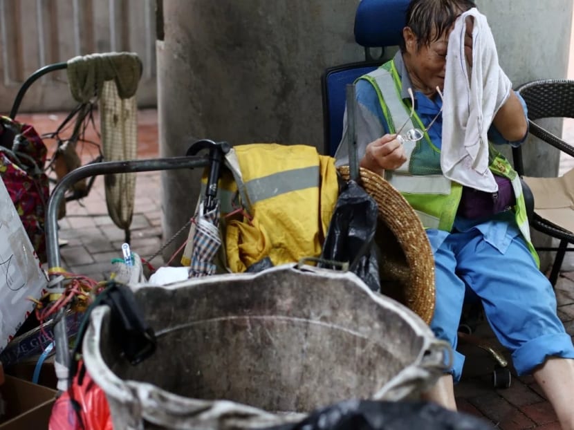 Hong Kong’s street cleaners are at the front line of the city’s fight against the outbreak.