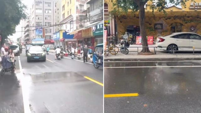 佛山现“线状雨”奇景 仅三米面积降雨网民纷称奇