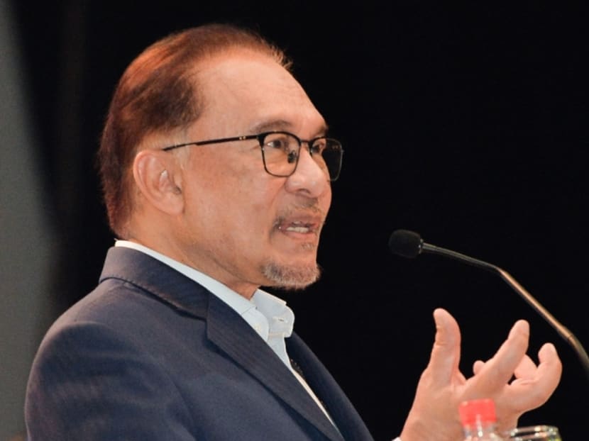 Prime Minister Anwar Ibrahim speaks during the carnival to promote the national language at the Multimedia University in Cyberjaya October 25, 2023