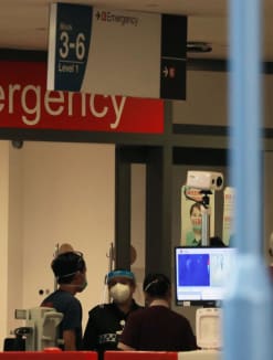 The entrance to the accident and emergency department of Sengkang General Hospital on Oct 26, 2021.