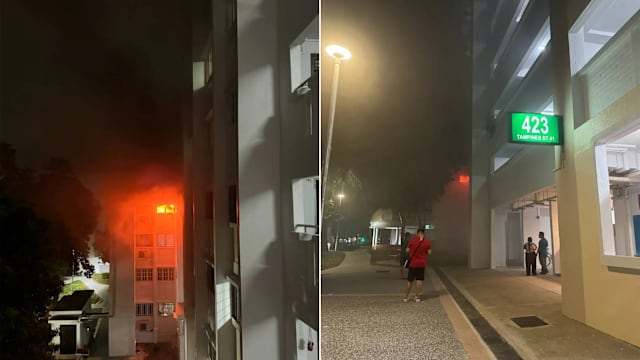 疑电源故障引火患 淡滨尼组屋80居民连夜疏散