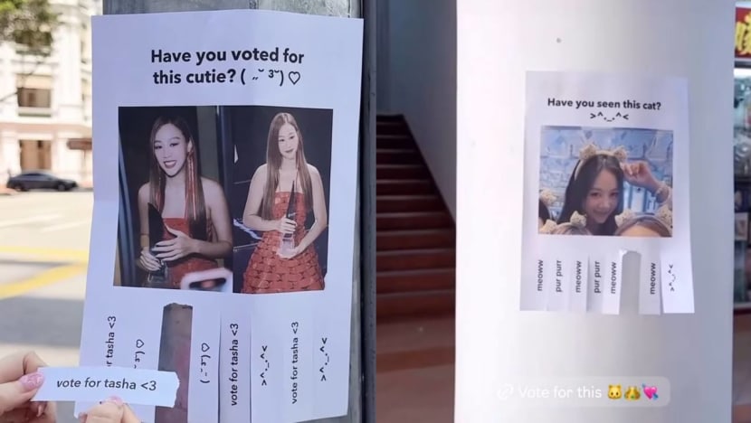 Tasha Low Fans Paste Tear-Off Posters Of Her Around Town To Canvass Votes For Star Awards Tasha Low Fans Paste Tear-Off Posters Of Her Around Town To Canvass Votes For Star Awards