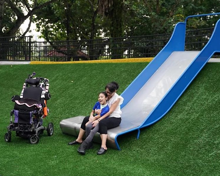 Inclusive playground opens in Tampines, featuring Singapore's first slide for wheelchair users