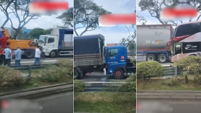 亚逸拉惹快速公路发生车祸  四重型车连环撞 三司机助查