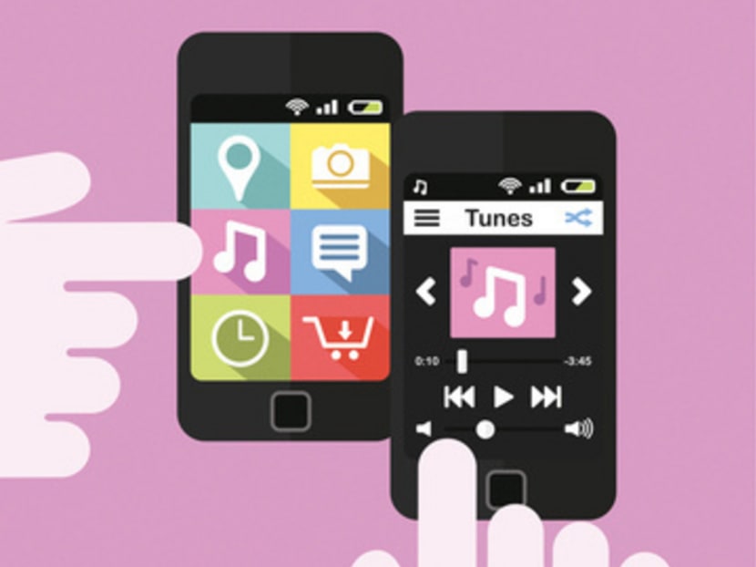 Smartphone with music player interface