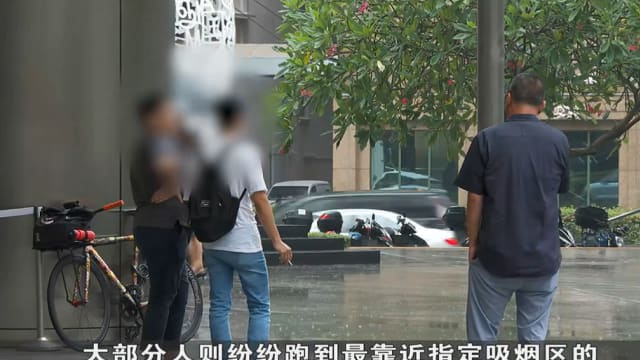禁烟区扩大 莱佛士坊公园公众到垃圾桶旁抽烟