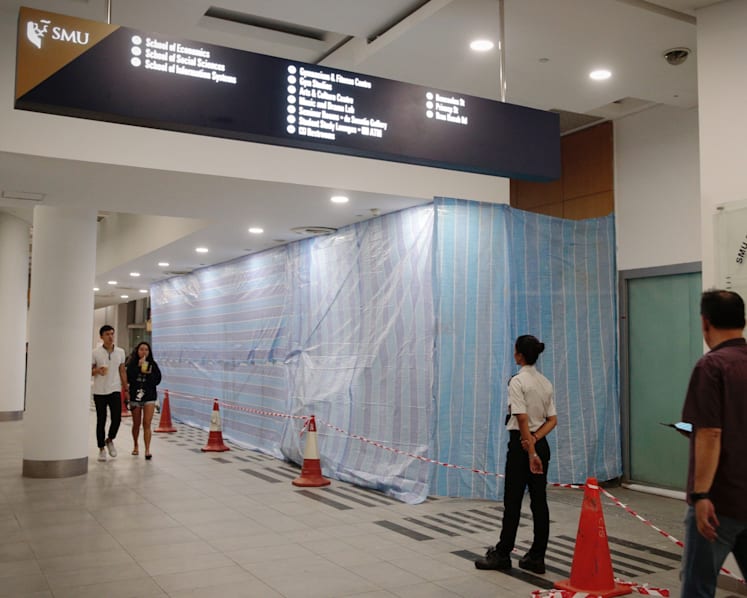 False ceiling collapses at SMU; no injuries reported