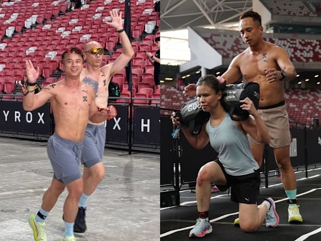 Gym trainer Samuel Lim guided 2 visually impaired athletes during recent Hyrox Singapore competition