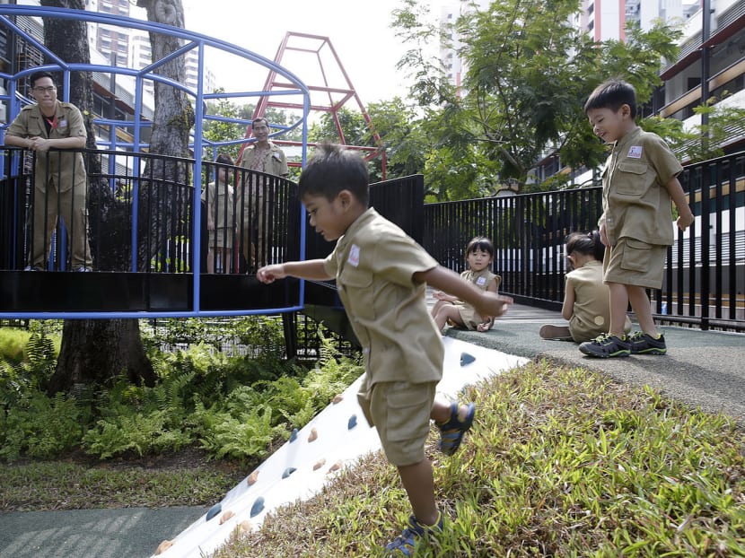 Students at Kindle Garden, Singapore’s first inclusive preschool on March 31, 2016. Photo: Wee Teck Hian/TODAY