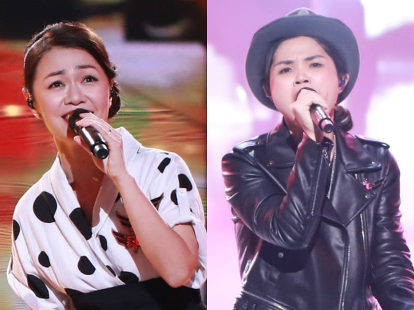Joanna Dong (left) and Olinda Cho in the Sing! China episode to be broadcasted on Sept 29, 2017. Photos: Singtel TV Joanna Dong (left) and Olinda Cho in the Sing! China episode to be broadcasted on Sept 29, 2017. Photos: Singtel TV