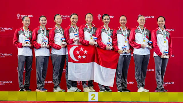 集体技巧自选项目摘银 花游队斩获本届赛会第二面奖牌